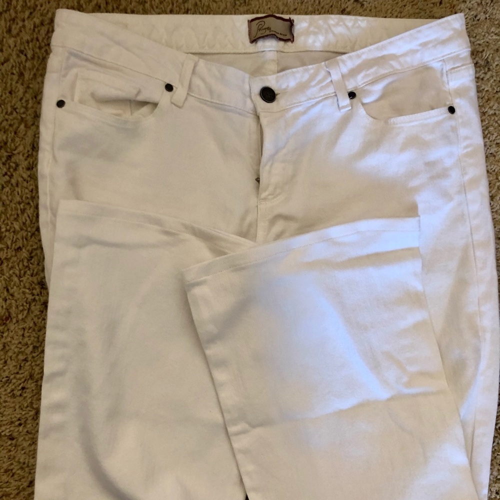 Paige Denim Low-rise Bootcut White Jeans